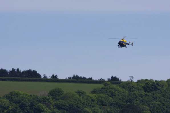 12 May 2020 - 13-38-52 
Yet another visit from the boys in Blue. And yellow.
----------------------
Devon & Cornwall Police helicopter G-DCPB